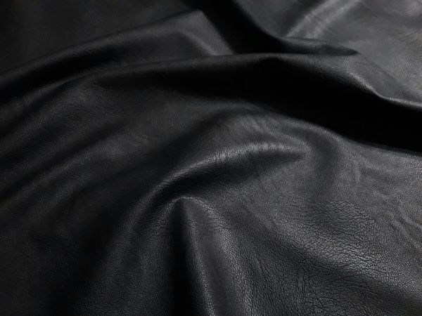 Шкірзам на трикотажі чорний під натуральну шкіру